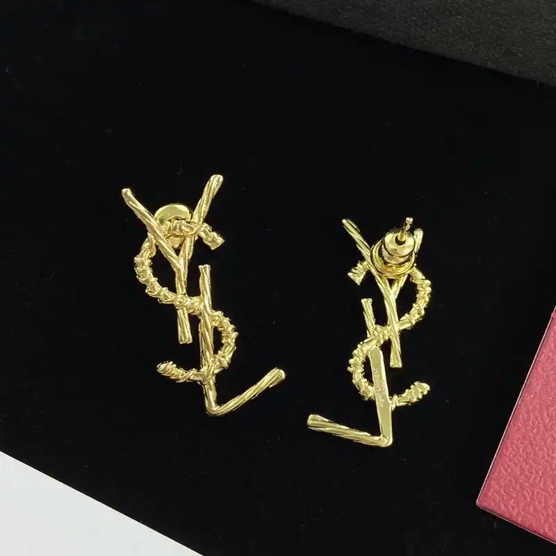 CHEAP Saint Laurent Opyum Earrings In Rope Metal Gold 0128