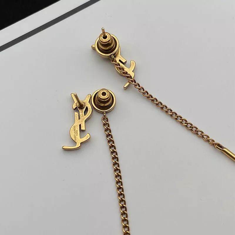 CHEAP Saint Laurent Opyum Threader Earrings In Metal Gold 0113