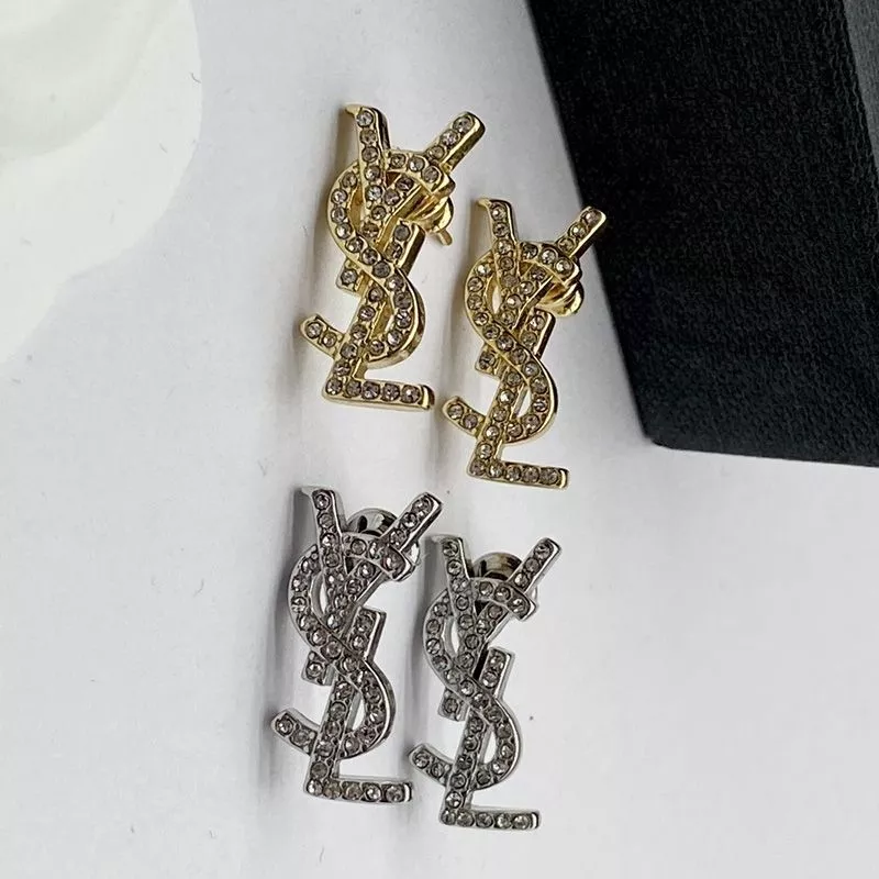 Saint Laurent Opyum Earrings In Metal and Crystal 0113