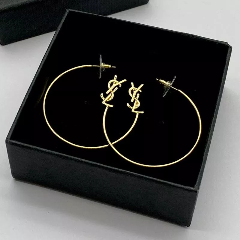 CHEAP Saint Laurent Opyum Hoop Earrings In Metal Gold 0119