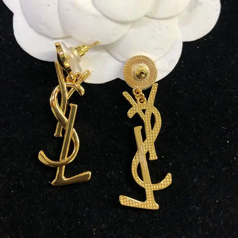 CHEAP Saint Laurent Opyum Pendant Earrings In Metal Gold 0123