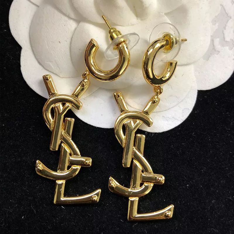 CHEAP Saint Laurent Opyum Pendant Earrings In Metal Gold 0113