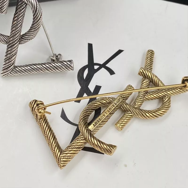 CHEAP Saint Laurent Opyum Brooch In Twisted Metal Gold 0119