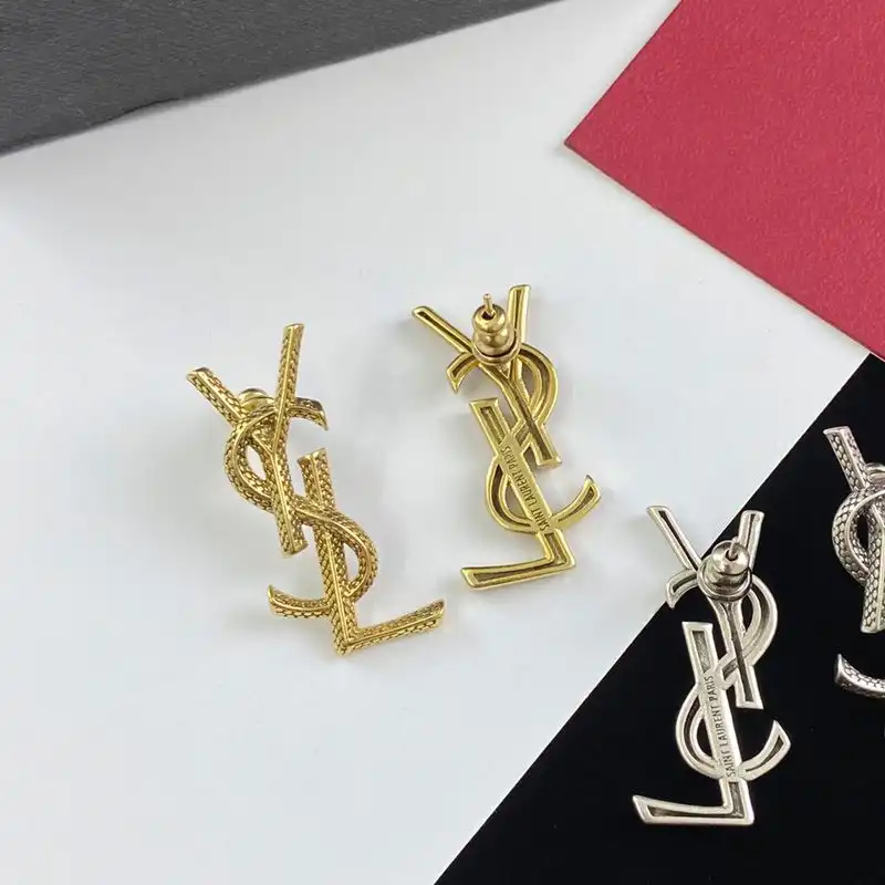 CHEAP Saint Laurent Opyum Earrings In Snake Metal Gold 0123