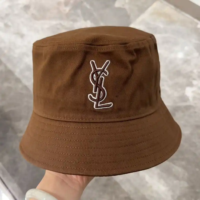 Saint Laurent x New Era Cassandre Bucket Hat In Canvas Brown 0122