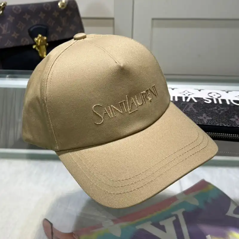 CHEAP Saint Laurent Baseball Cap In Gabardine with Logo Embroidery Khaki 0122