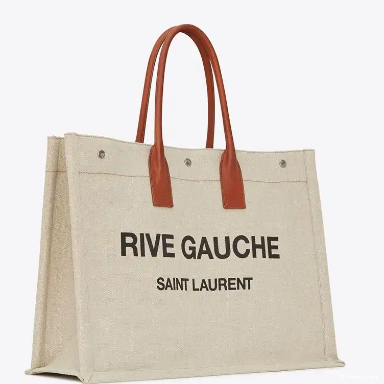 CHEAP Rive Laurent Tote Linen Gauche Beige Saint And Leather In 0212