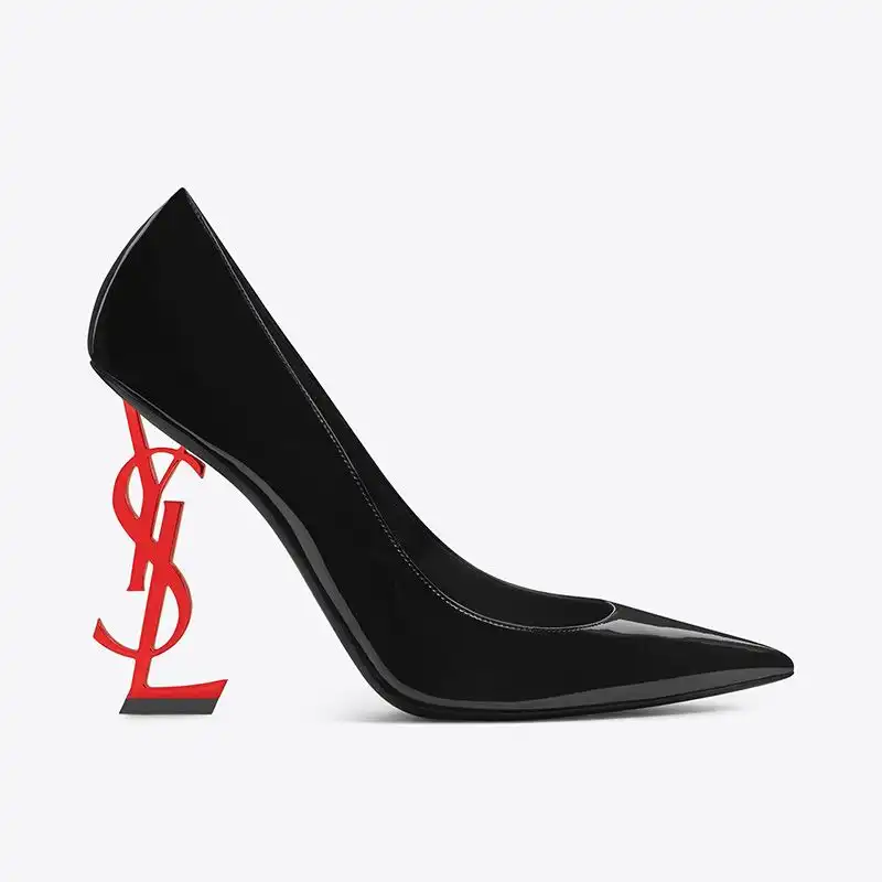 CHEAP Saint Laurent Opyum Pumps Women Patent Leather Black Red 0204