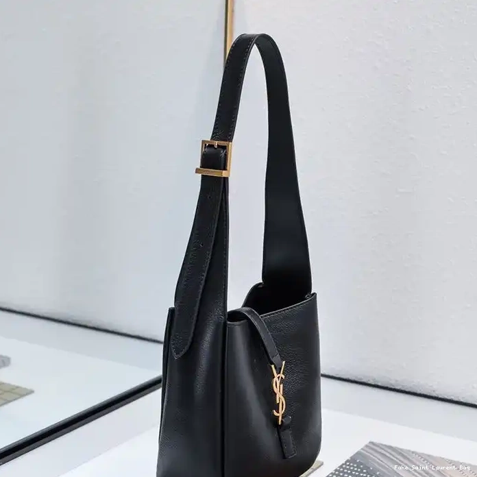 CHEAP 7 Gold Leather Grained Bag A Le Mini 5 Laurent In Saint Supple Black 0212