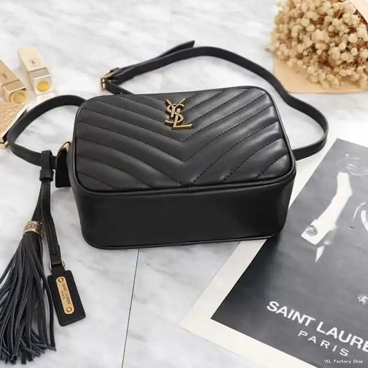 CHEAP Saint Gold Laurent Lou Matelasse In Bag Belt Leather Black 0223