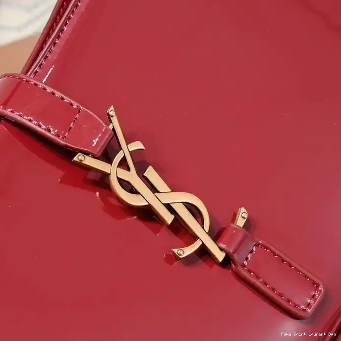 CHEAP Hobo Le A Bag Patent Saint Laurent Red Leather 7 5 Gold In 0210