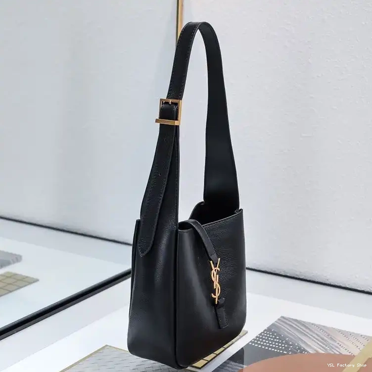 CHEAP Gold A Le In Supple Saint Laurent Bag 7 5 Leather Mini Black Grained 0223