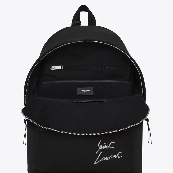 CHEAP Saint Signature Canvas Backpack Logo Black Laurent In City 0210