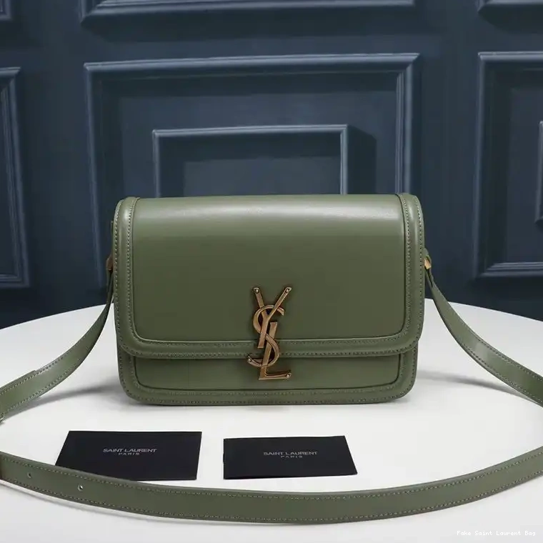 CHEAP Box Green In Medium Satchel Gold Leather Solferino Saint Laurent 0222