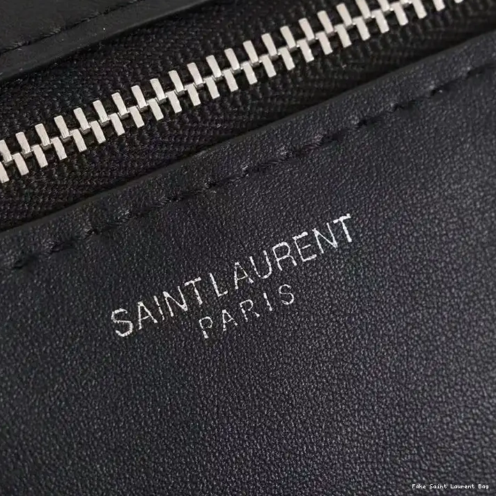 CHEAP Monogram Saint Laurent Soft Silver In Belt Bag Black Leather Classic Black 0220