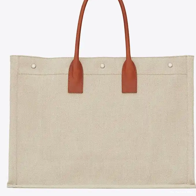 CHEAP Saint Beige And Laurent Rive Tote In Gauche Leather Linen 0221