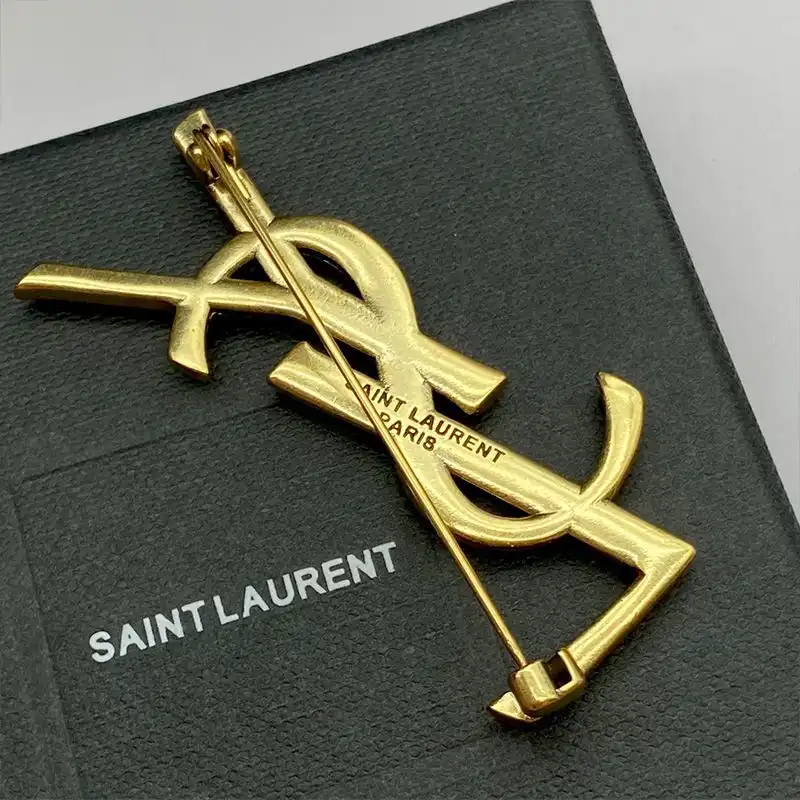 CHEAP Saint Laurent Opyum Brooch In Snake Metal Gold 0205