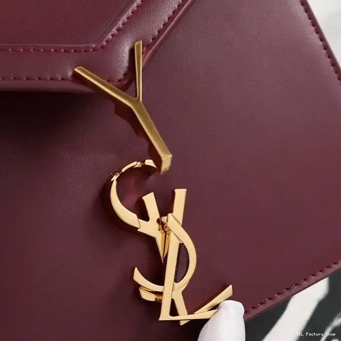 CHEAP Clasp Smooth In Burgundy Saint Bag Laurent Cassandra Gold Leather 0210