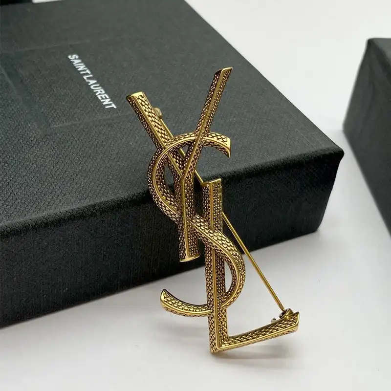 CHEAP Saint Laurent Opyum Brooch In Snake Metal Gold 0205