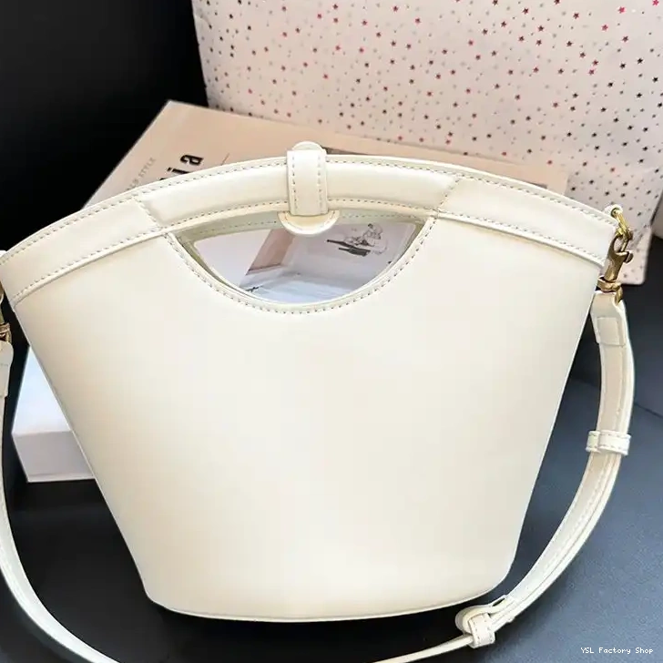 CHEAP Saint Laurent Gold Leather In Mini Tote Celia White Smooth 0212