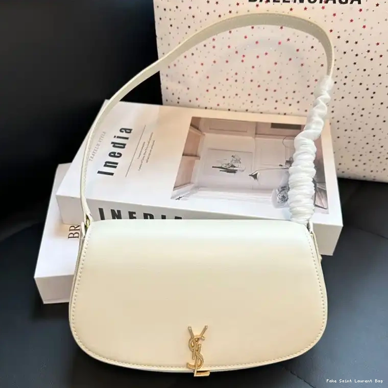 CHEAP Saint Bag Gold Smooth Laurent White Leather In Shoulder Mini Voltaire 0218