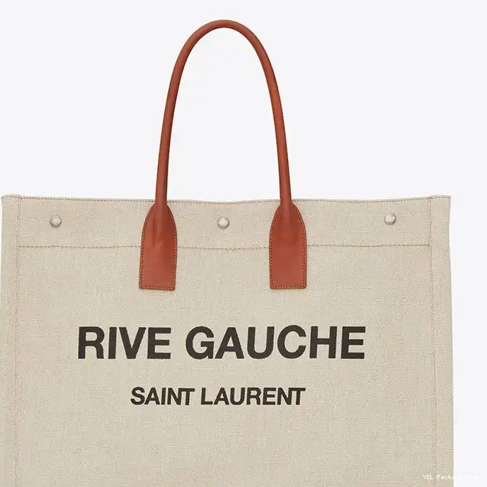 CHEAP Rive Laurent Tote Linen Gauche Beige Saint And Leather In 0212