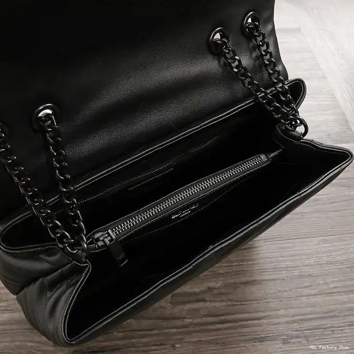 CHEAP Black Saint Laurent Leather Loulou Chain In Matelasse Y Medium Bag 0209